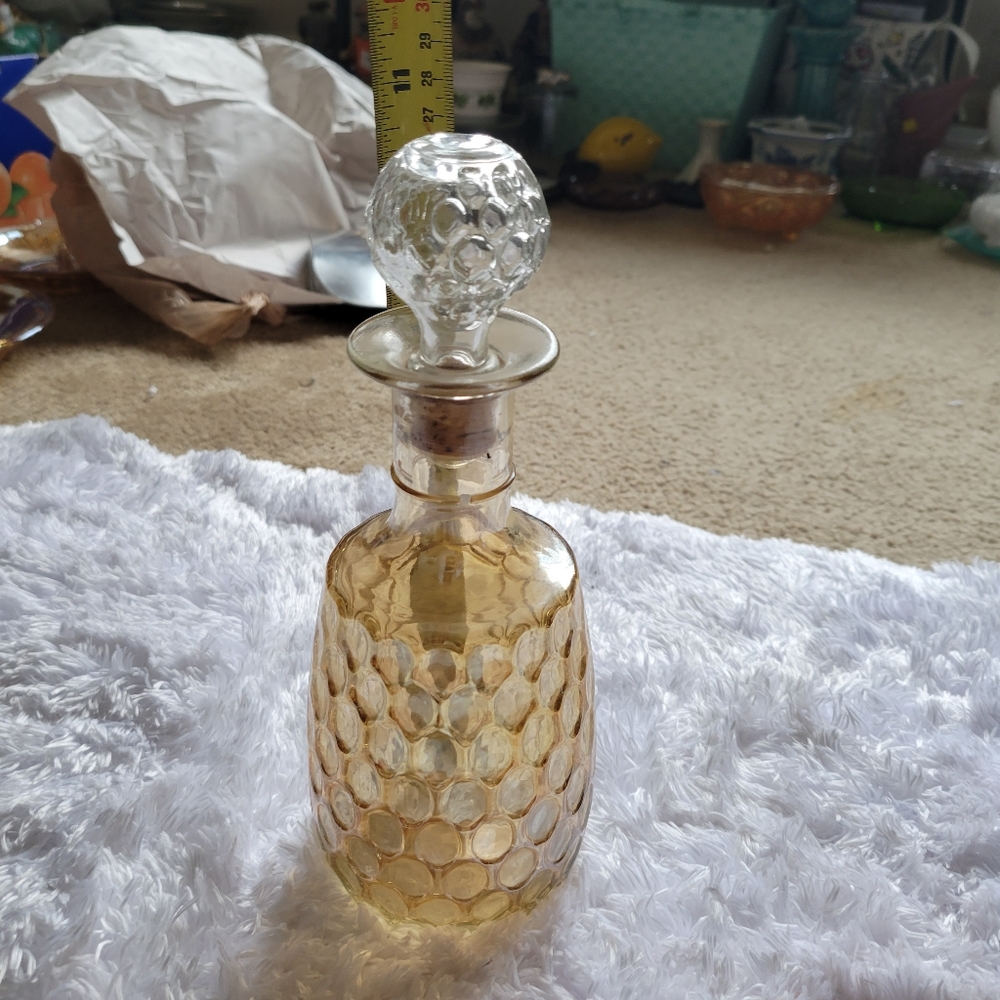 Vintage Old Forester iridescent thumbprint decanter